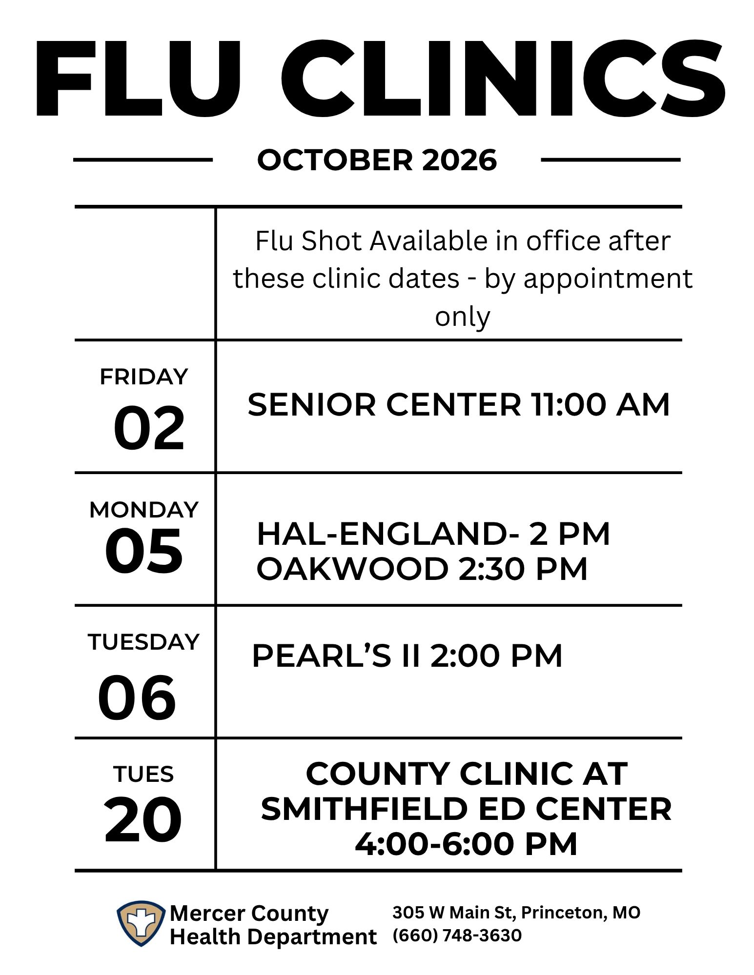Flu Shot Clinics