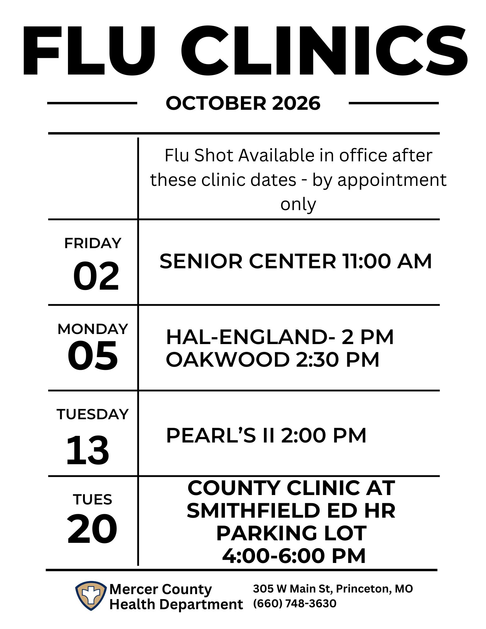 Flu Shot Clinics